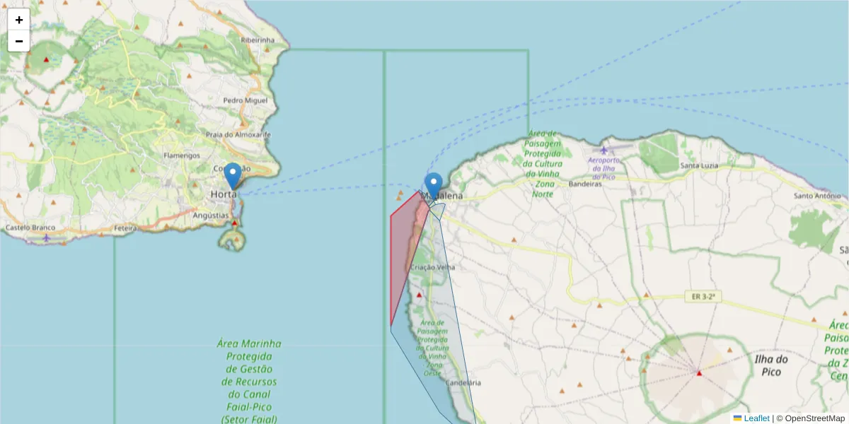 Mapa detalhado do código postal 9950-302 com limites, códigos postais vizinhos e agências dos correios