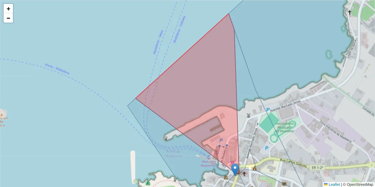 Mapa detalhado do código postal 9950-329 com limites, códigos postais vizinhos e agências dos correios