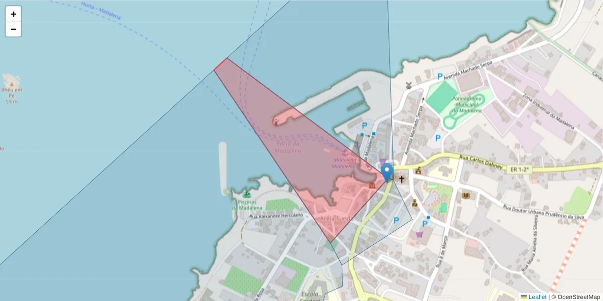 Mapa detalhado do código postal 9950-334 com limites, códigos postais vizinhos e agências dos correios