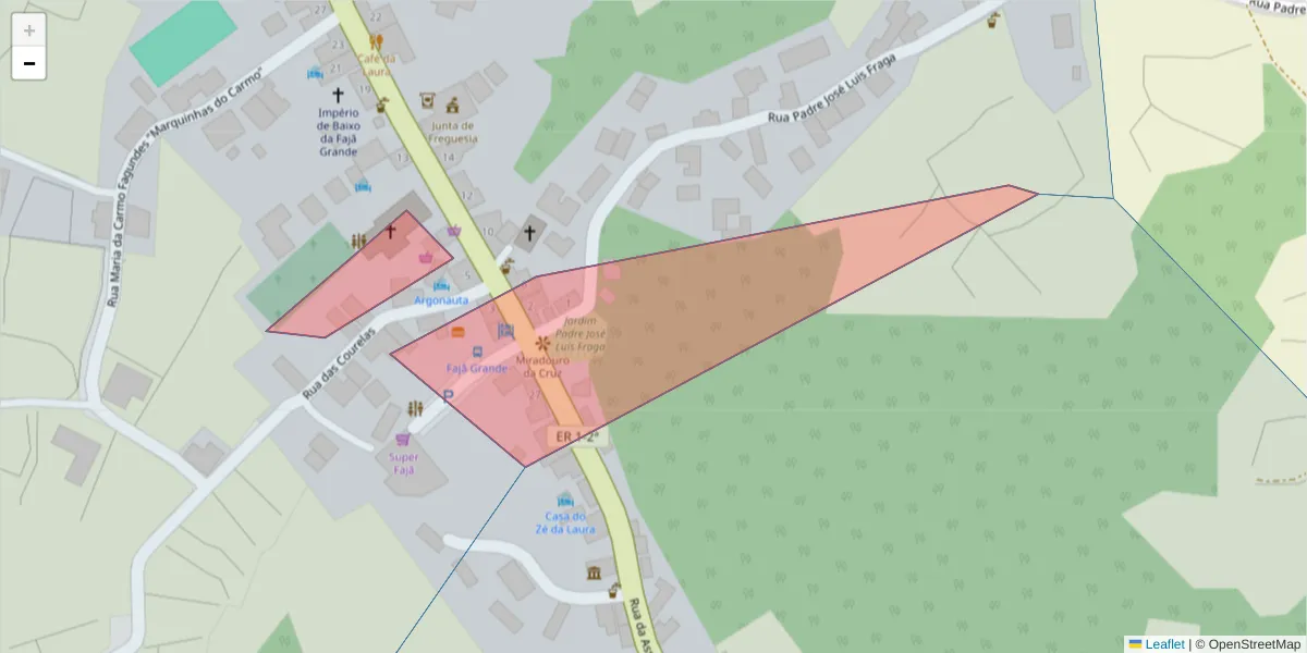 Mapa detalhado do código postal 9960-000 com limites, códigos postais vizinhos e agências dos correios
