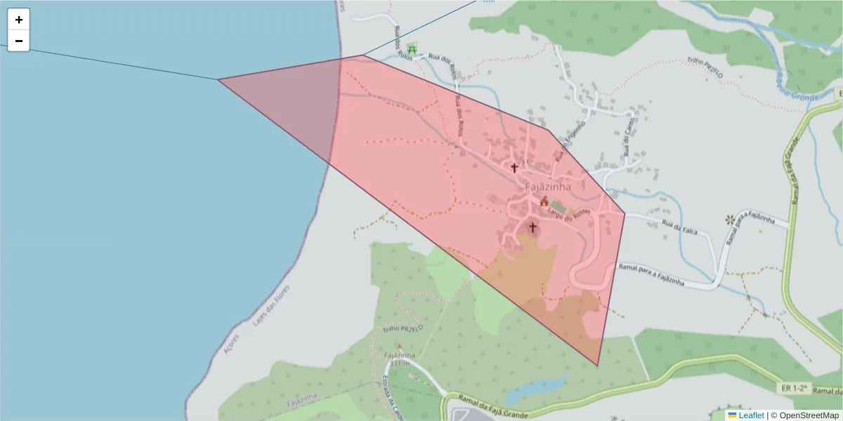 Mapa detalhado do código postal 9960-130 com limites, códigos postais vizinhos e agências dos correios